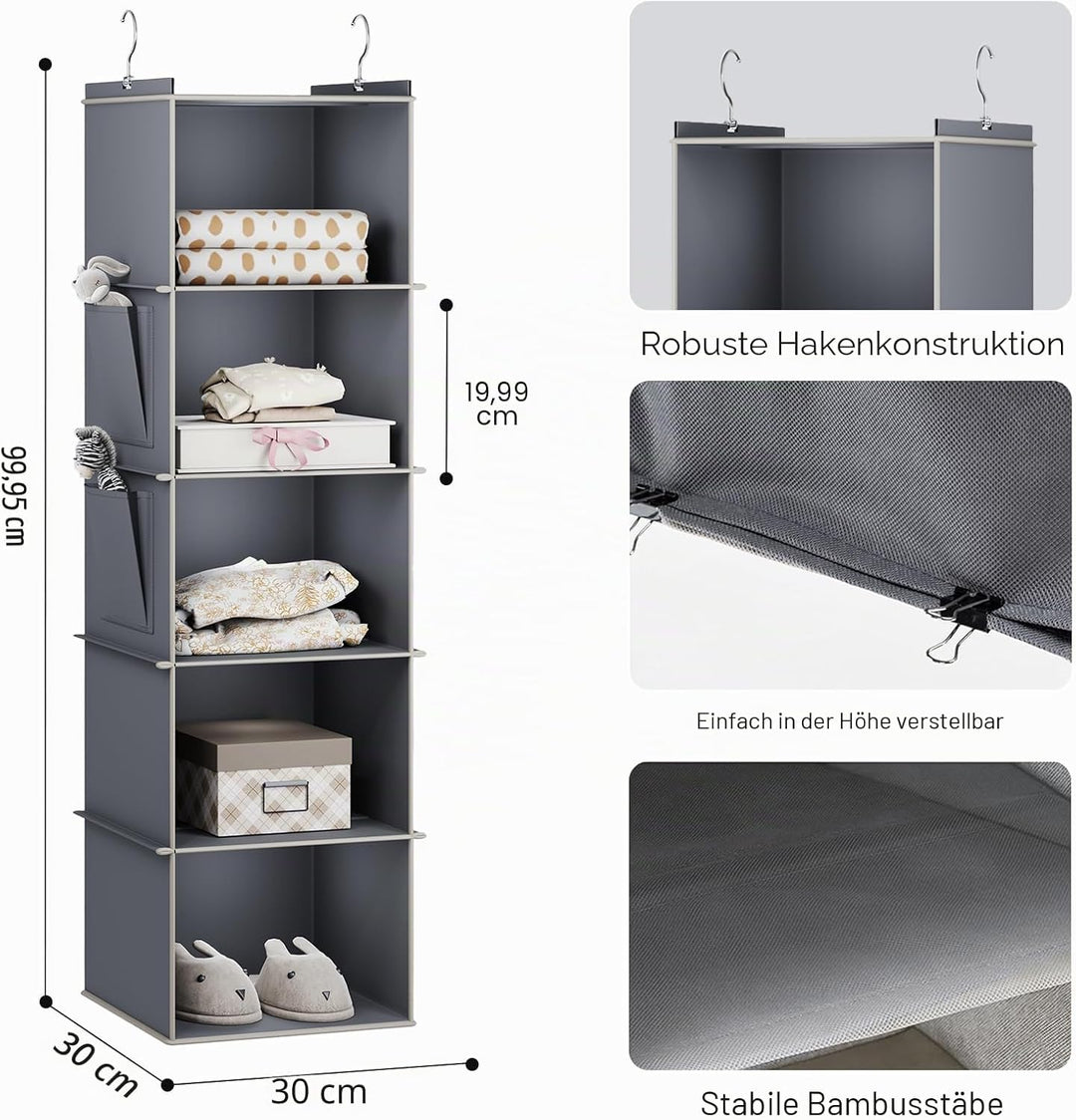 YOUDENOVA Hängeregal Schrankorganizer Stabiler Kleiderschrank Organizer Hängeaufbewahrung Ordnungssy