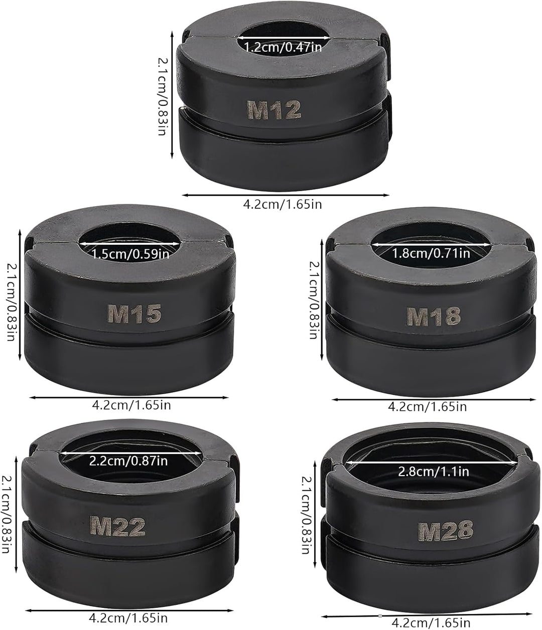 Pressbacke 5er Set 12-28mm Cr40, Für Hydraulische Rohrpresszangen