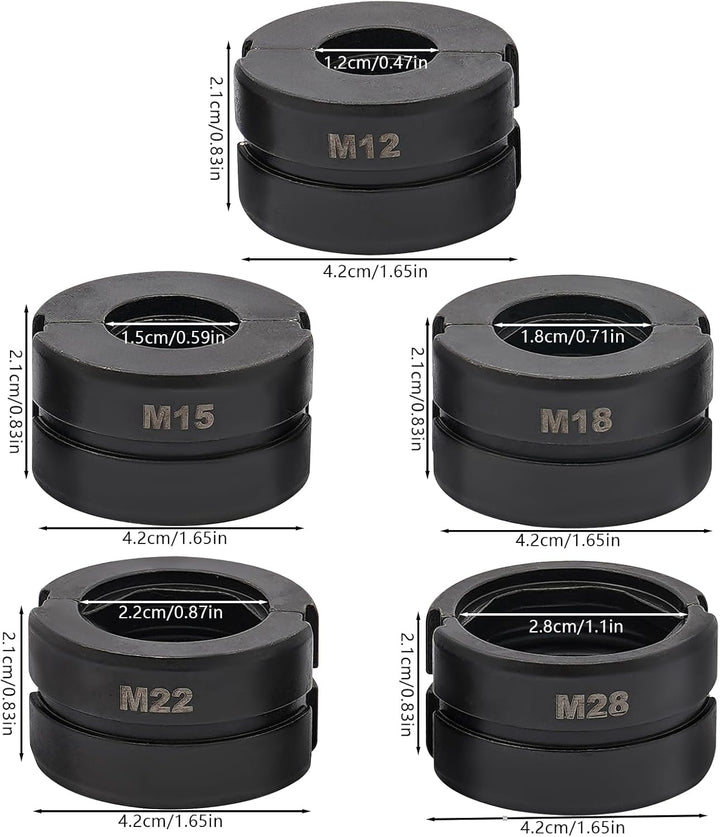 Pressbacke 5er Set 12-28mm Cr40, Für Hydraulische Rohrpresszangen