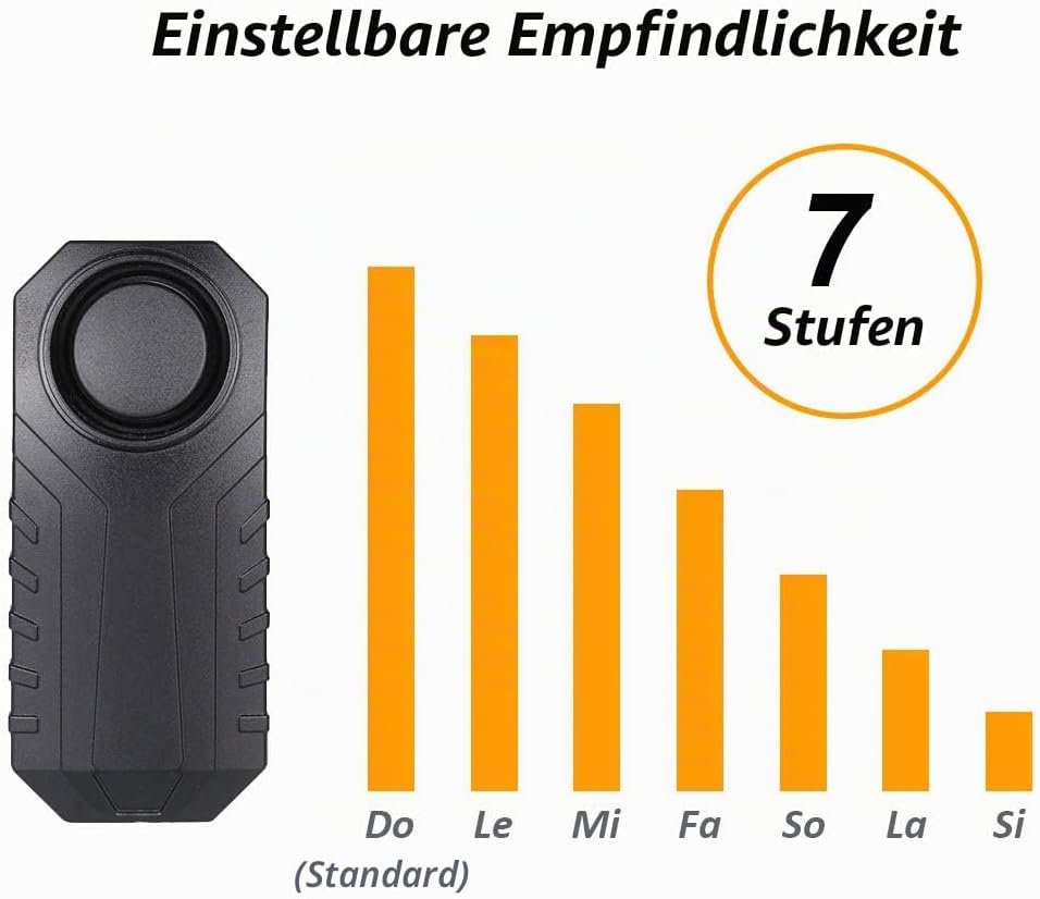 Mengshen 3er Pack Wireless Fahrrad Diebstahlwarnanlage mit Fernbedienung Sicherheit Einbrecher 113dB