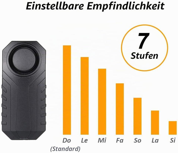 Mengshen 3er Pack Wireless Fahrrad Diebstahlwarnanlage mit Fernbedienung Sicherheit Einbrecher 113dB