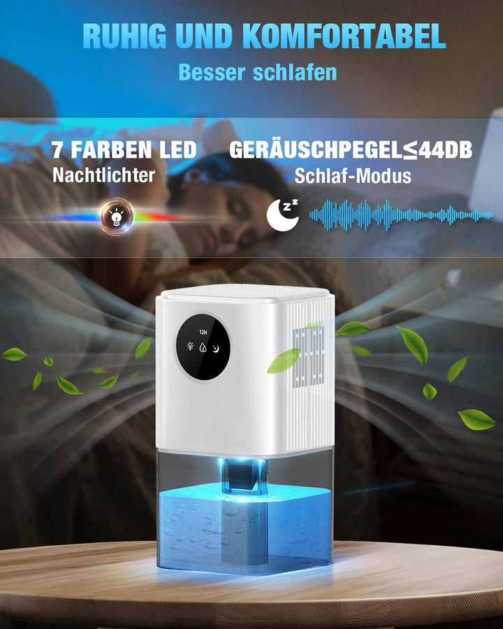 Luftentfeuchter Elektrisch, 1700ML Luftentfeuchter Tragbar Leise Weiss, Weiss