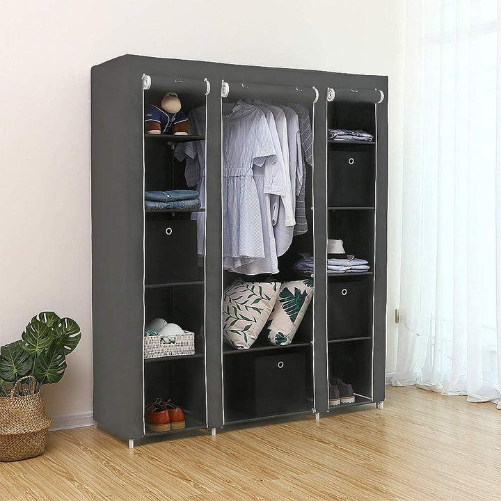 LANTUS Stoffkleiderschrank,Aufbewahrung für Kleidung Kleiderständer faltbar Ankleidezimmer Schlafzim