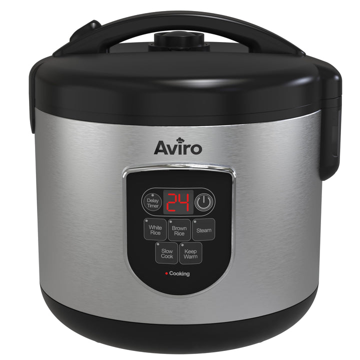 Aviro Reiskocher – Slow Cooker – 1,2 l – 7 Funktionen – Warmhaltefunktion – Reiskocher – Antihaftbes