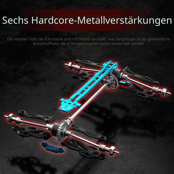 X-Verse 1:16 70KM/H Ferngesteuertes Auto mit Bürstenloser Motor, 4WD RC Auto Geländewagen Offroad, 2