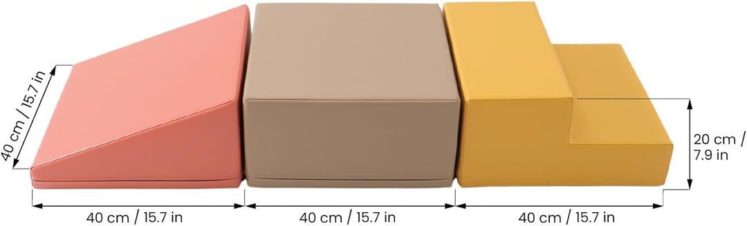IGLU SOFT PLAY Set mit 3 Schaumstoffblöcken für die Motorik für Babys weich riesig aus Schaumstoff (