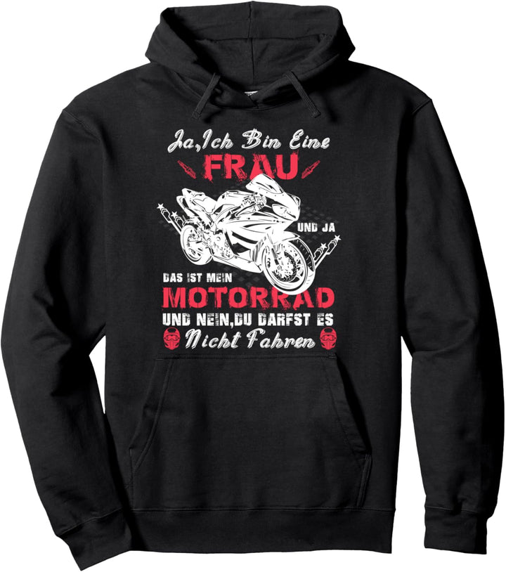 Motorrad Motorradfahrerin Geschenk Spruch Bikerin Vintatge Pullover Hoodie