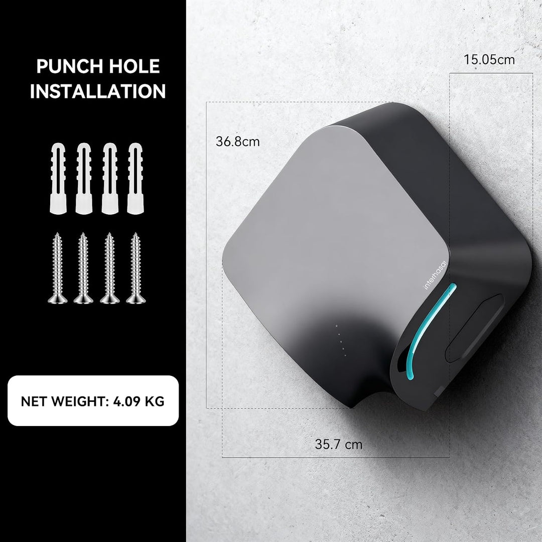 interhasa! Händetrockner automatischer Infrarotsensor handtrockner leise Gewerbe und Haushalt 1400W（