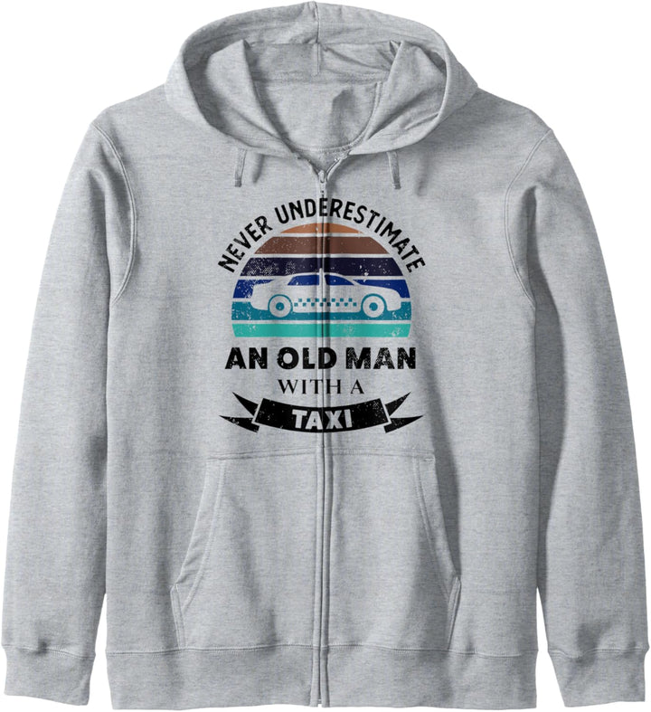 Alter Mann mit einem Taxi Lustige Geschenke Papa Kapuzenjacke