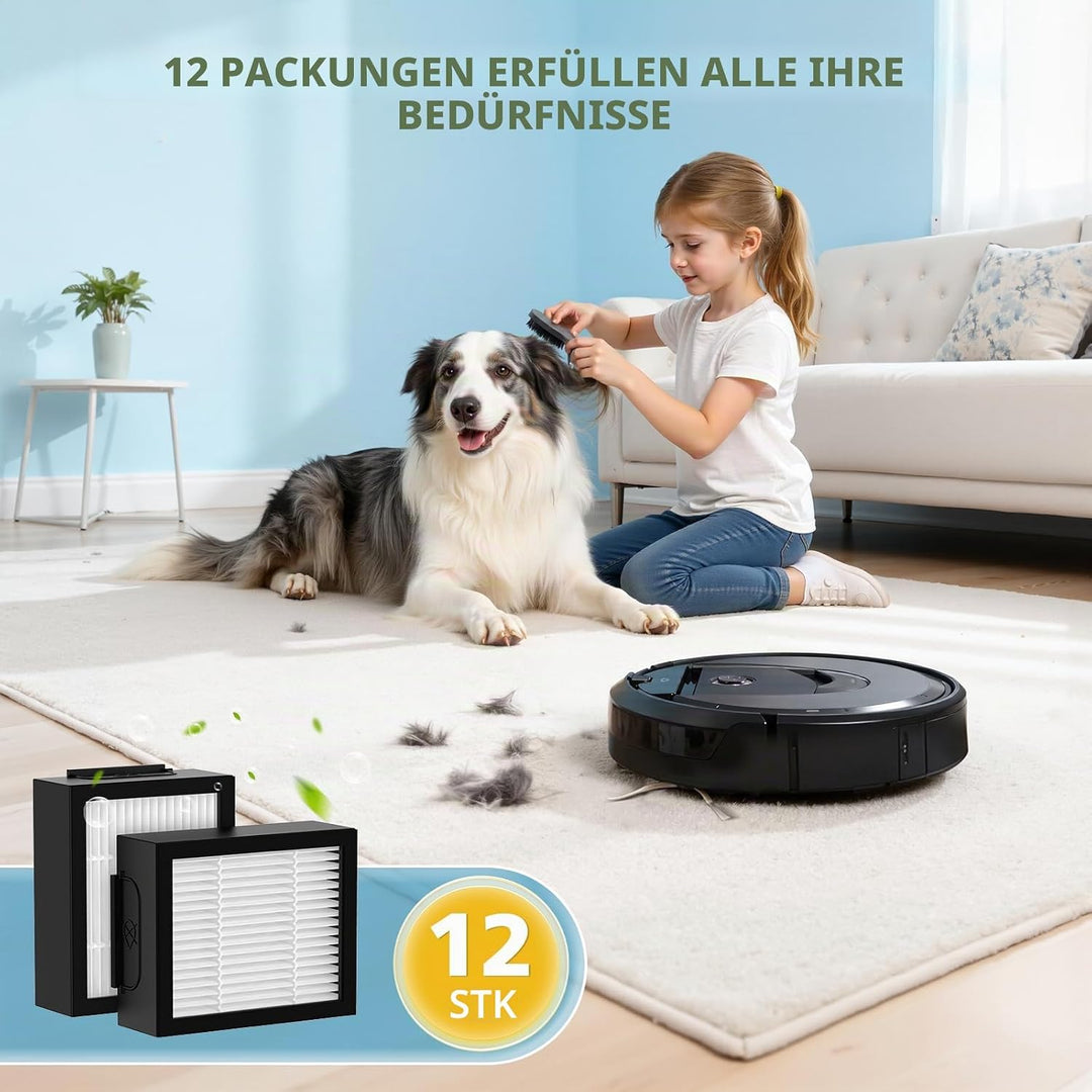 12pcs Ersatzfilter für iRobot Roomba e, i und j Serie i7 i7+ j7 j7+/Plus i3 i3+ i4 i4+ i6 i6+ i8 i8+