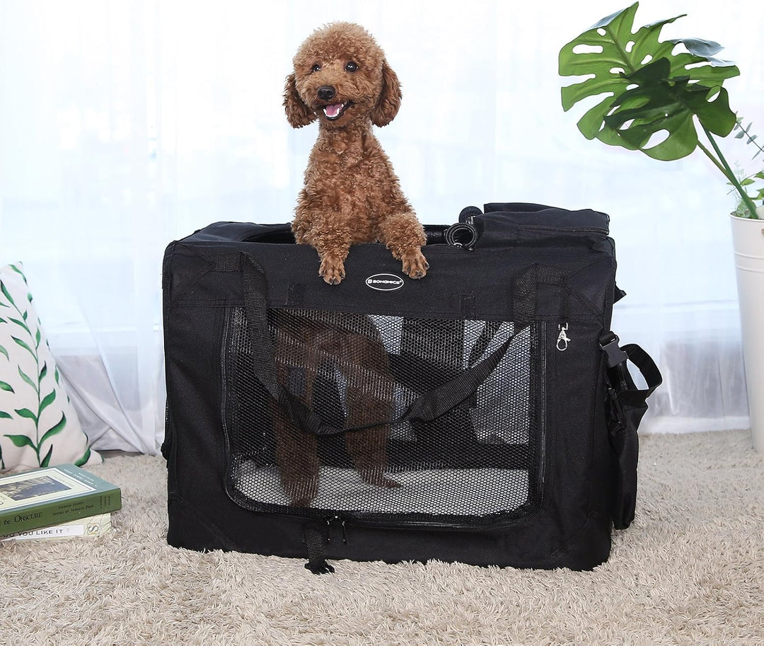Feandrea Hundebox faltbar, Transportbox Hund, XL, Hundetasche, Oxford-Gewebe, Netzstoff, atmungsakti