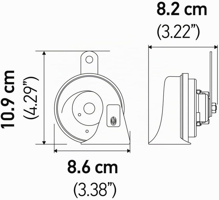 HELLA 012010901 Trompetenhupe, 12 V, Schwarz (Toyota) schwarz Toyota, schwarz Toyota