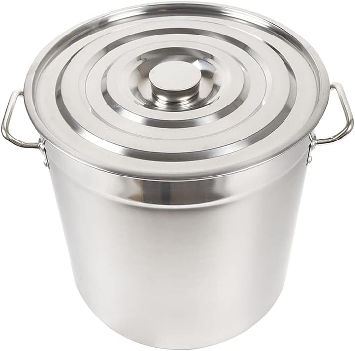LoyaltyClivia Edelstahl Suppentopf, 50L, Poliert, mit Deckel, Silber, 70L