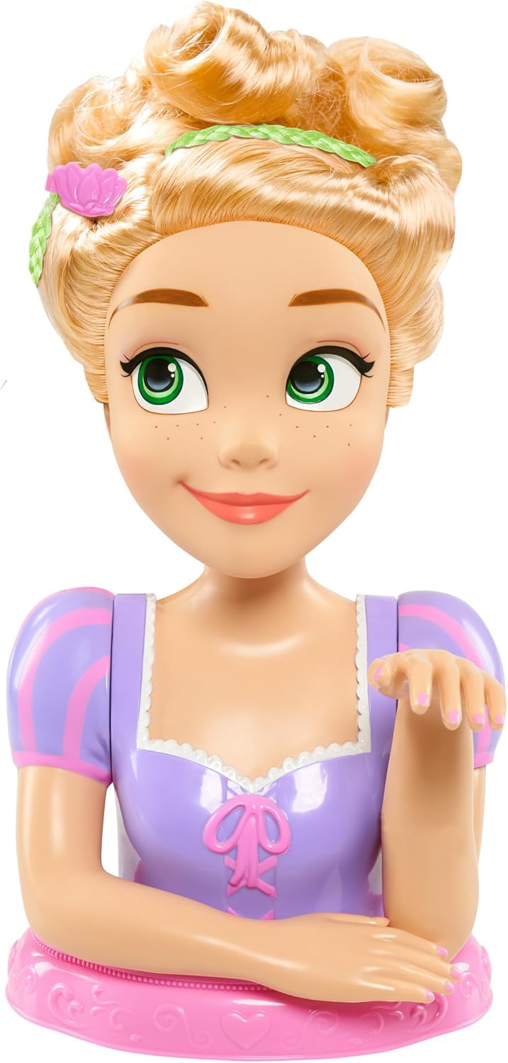 Just Play Disney Princess Deluxe-Frisierkopf Rapunzel mit Zubehör, 30,5 cm, 13-teilig, Kinderspielze