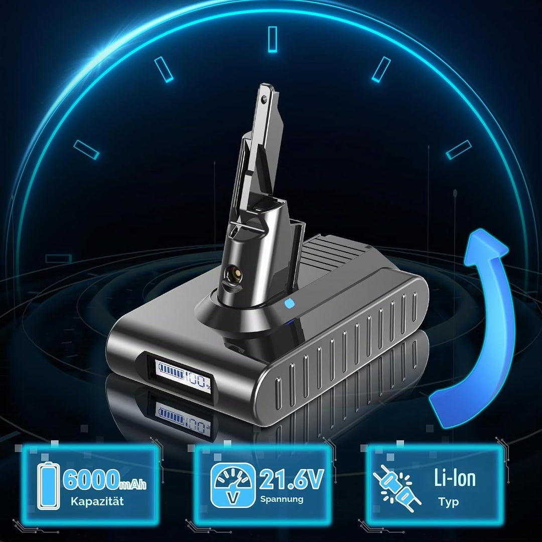 V7 Akku 8000mAh Ersatzakku für Dyson V7 SV11 Kompatibel mit Dyson SV11 Animal Tigger Motorhead Absol