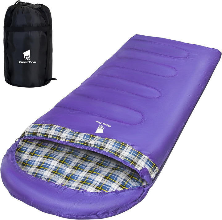 GEERTOP Schlafsack XXL 4 Jahreszeiten Flanell Campingschlafsack Übergrösse 220x100cm für Erwachsene