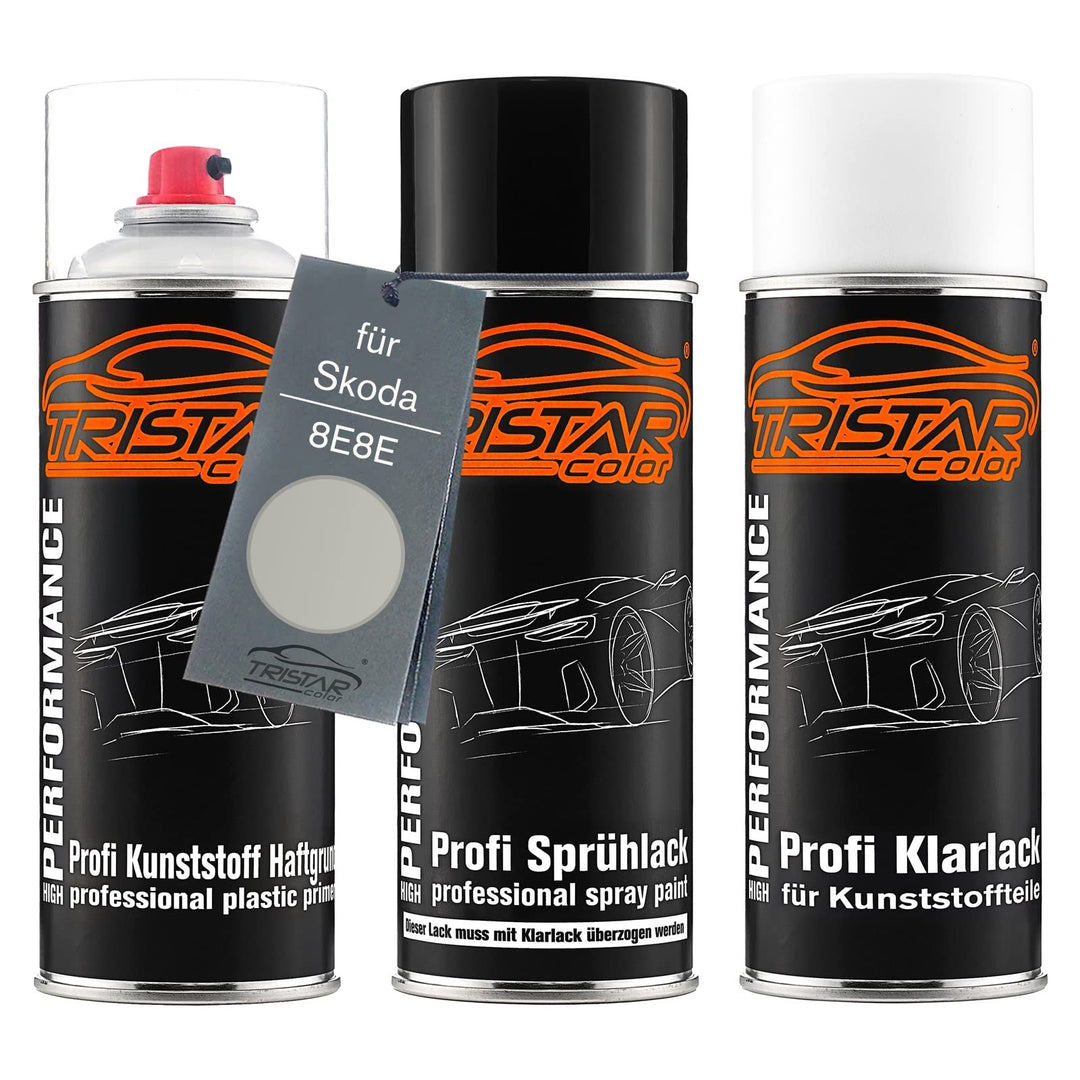 TRISTARcolor Autolack Spray Kunststoff für Skoda 8E8E Brilliant Silver Me.