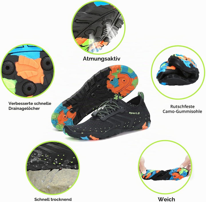 SAGUARO Badeschuhe Strandschuhe Aquaschuhe Wasserschuhe Surfschuhe Schwimmschuhe für Damen Herren Ki