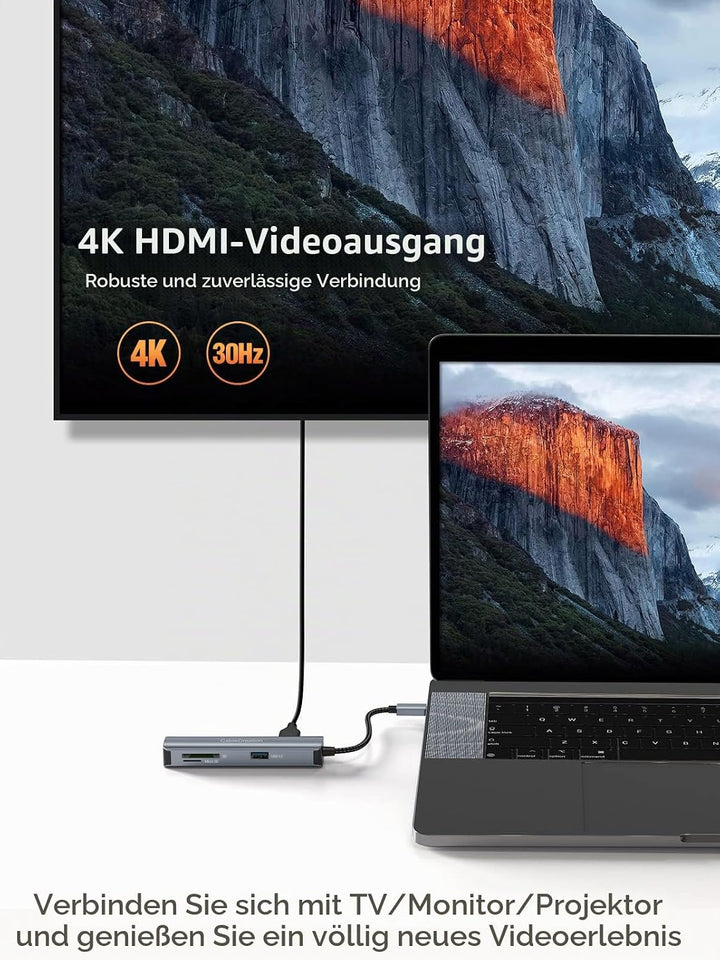 USB C Hub HDMI, USB-C Hub, CableCreation USB Hub, 2 USB 3.0, 1 HDMI 4K Adapter, SD/Micro SD-Kartenle