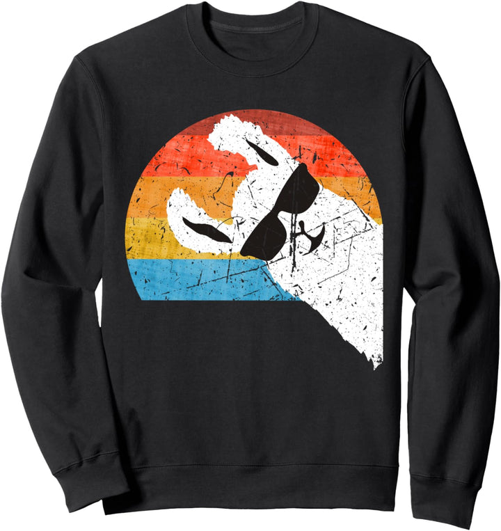 Retro Lustiges Lama-Alpaka mit Sonnenbrille Sweatshirt