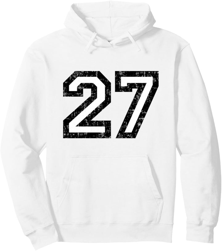 Nummer 27 (Vintage Schwarz/Weiss) 27. Geburtstag Pullover Hoodie