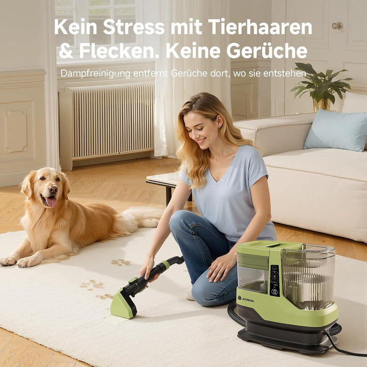 AAOBOSI Dampfreiniger und Polsterreiniger, 1800W, Sprachansage, Sofa/Auto Medium, Medium