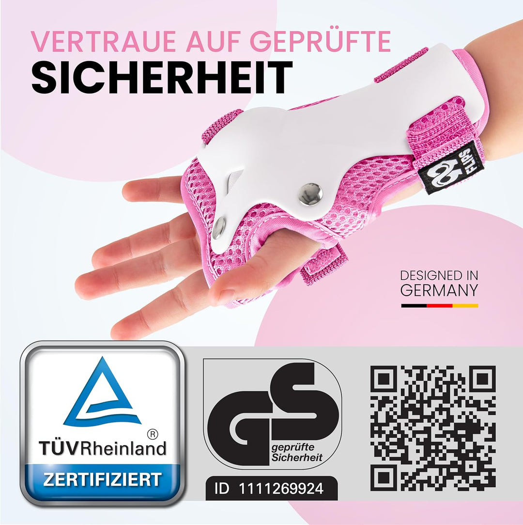 99FLIPS Knieschoner Kinder 3 Jahre Schoner Inliner Kinder - TÜV Rheinland GS Siegel [6er Set] FLASH