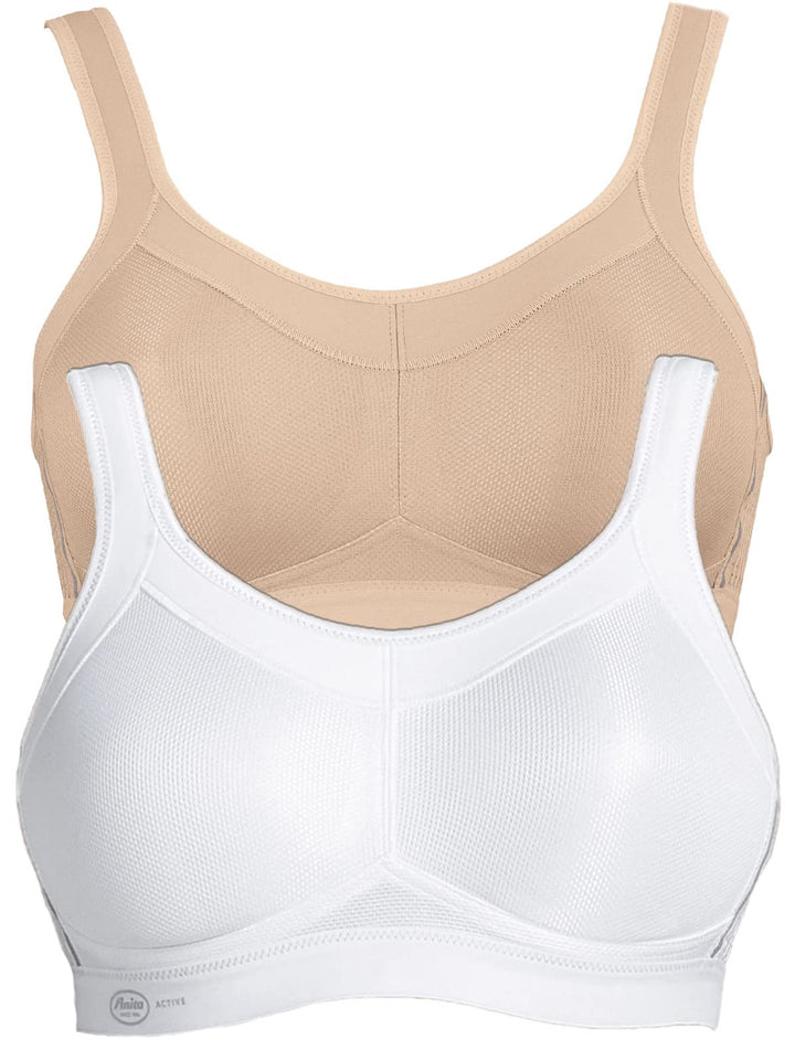 Anita 2er Sparpack Sport BH Momentum 5529 Gr. 65-105 A-H 65B Desert/Weiss, 65B Desert/Wei&amp;