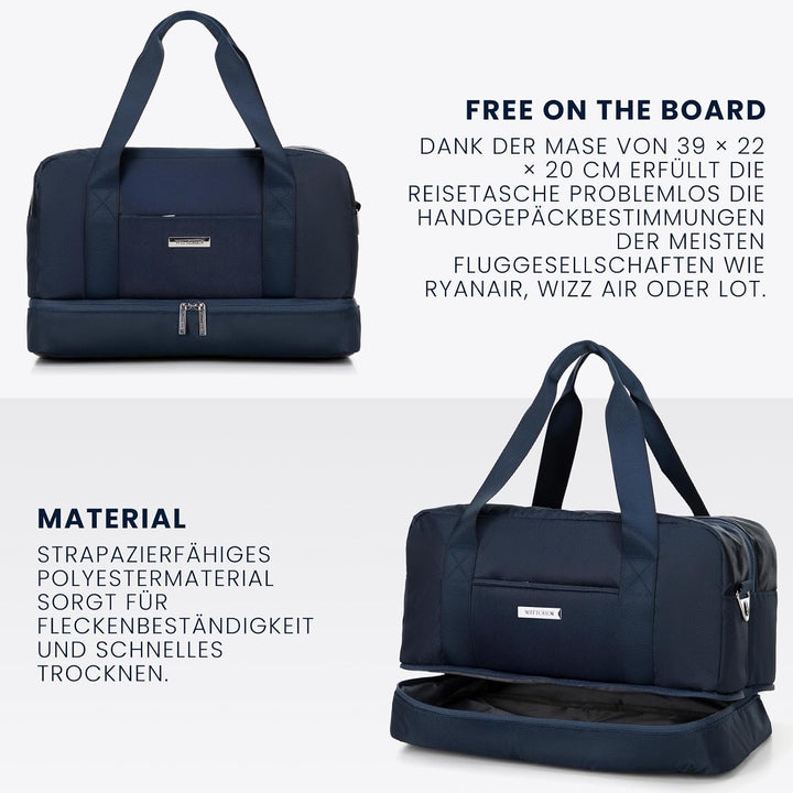 WITTCHEN Reisetasche aus Polyester | Kollektion: Easy Travel | Handgepäck mit Netbook-Fach und RFID-