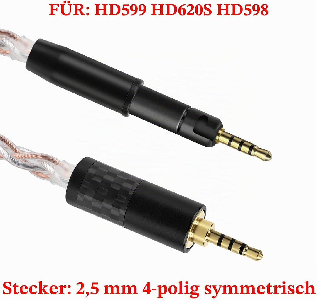 Geekria Apollo 5N Kupfer-Silber gemischtes Audiokabel kompatibel mit Sennheiser HD-599 579 569 559 5