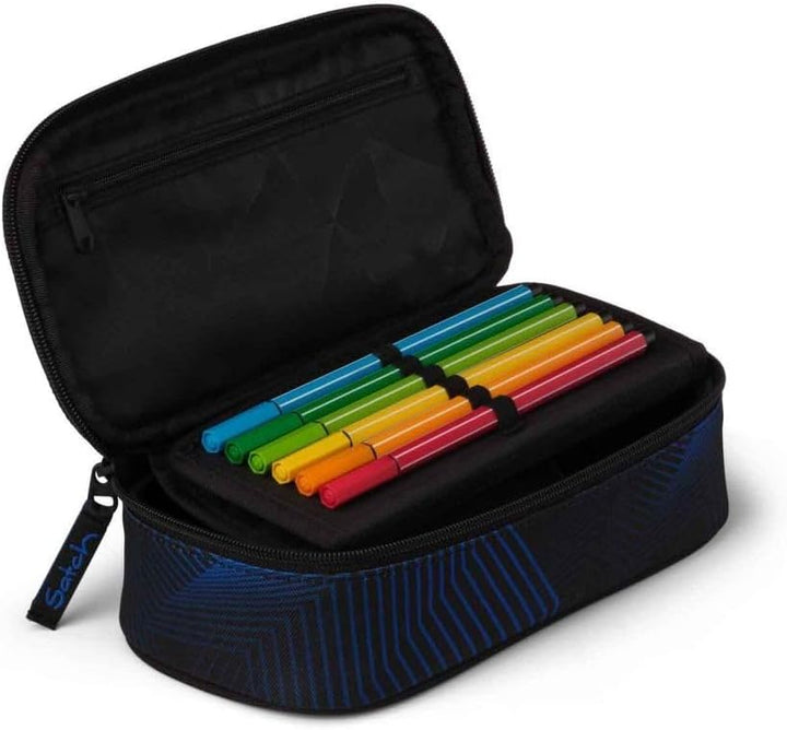 Satch Pack Schulrucksack Set 2tlg. inkl. Schlamperbox (Seismic Blue), Seismic Blue