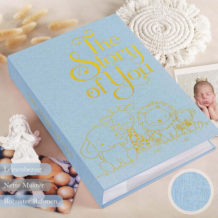 Ywlake Baby Fotoalbum 10x15 300 Fotos, The Story of you Leinen Baby Fotobuch Einsteckalbum Babyalbum