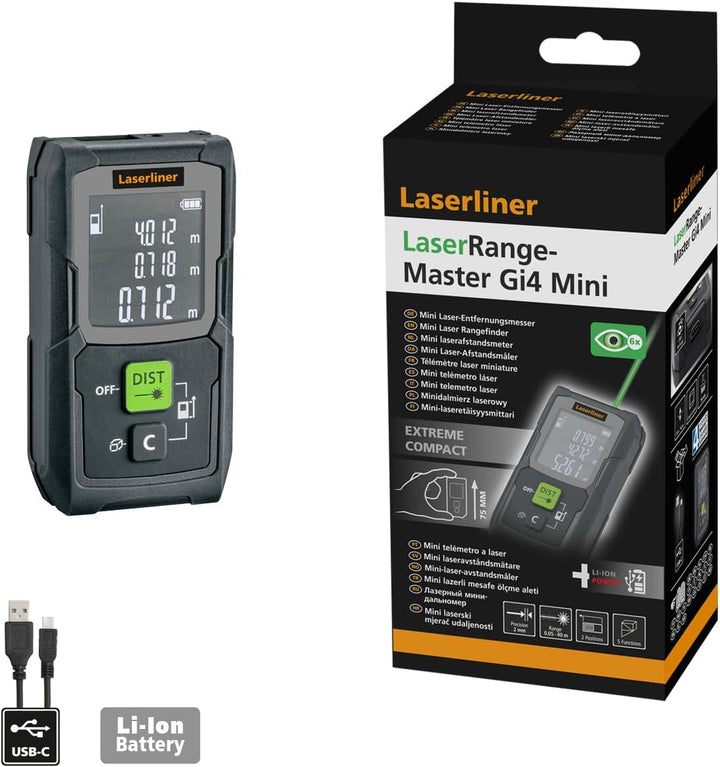 Laserliner Laser Entfernungsmesser Laser Range Master Gi4 Mini, Laser Range Master Gi4 Mini