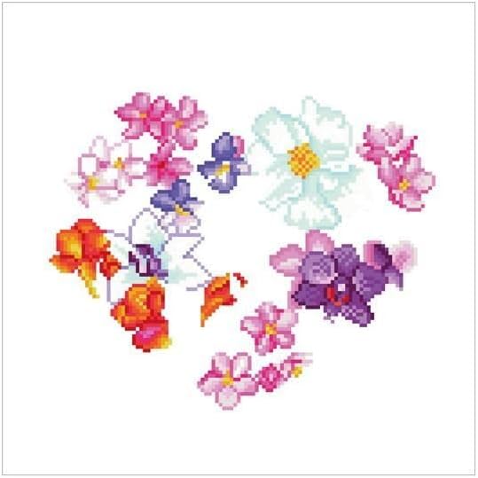 Diamond Dotz DD7-008 Blumen Herz, ca. 37 x 37 cm gross, Diamond Painting, Malen mit Diamanten, funke
