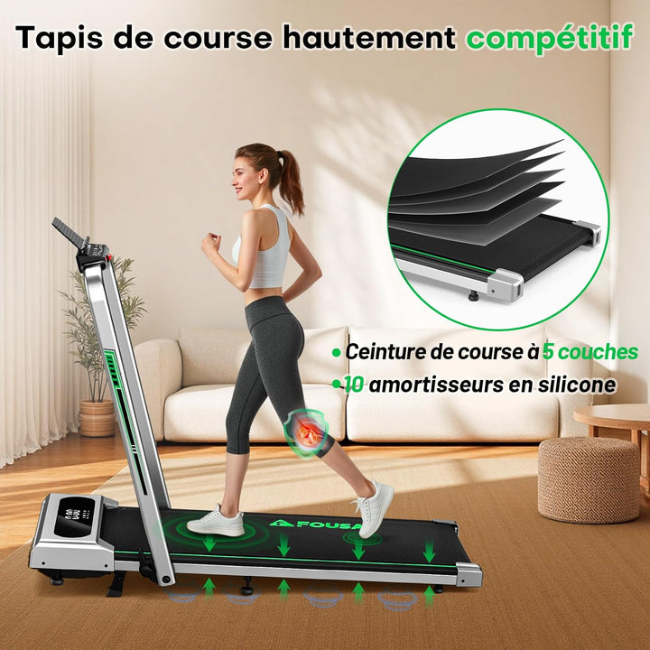 Laufband für Zuhause, 5 in 1 Walking Pad, 12km/h Klappbar Laufband mit 9% Steigung, 2.75HP Walking M