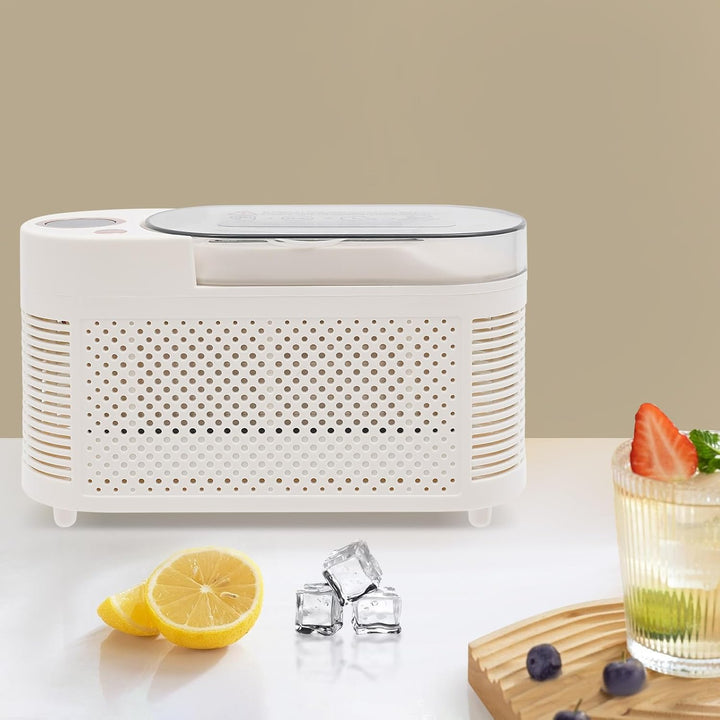 Tragbarer Mini Eisbereiter, kleiner 12V Tisch Eisbereiter, 8 Würfel in 10-15 Minuten, 21.6 * 9.3 * 1