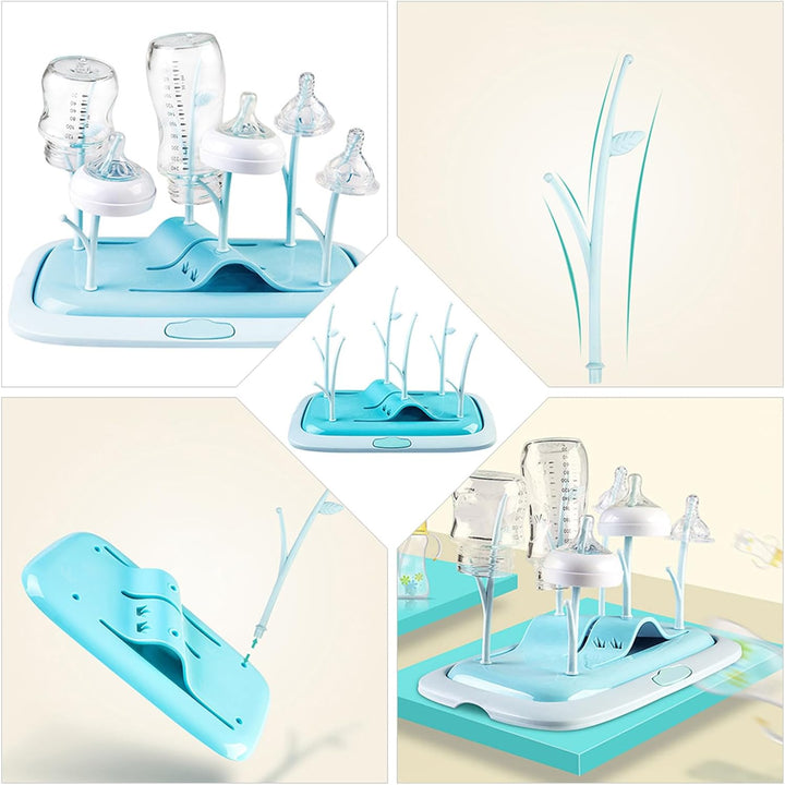 Artibetter Babyflaschentrockner mit 6 Haken, Pp, Blau, Tragbar