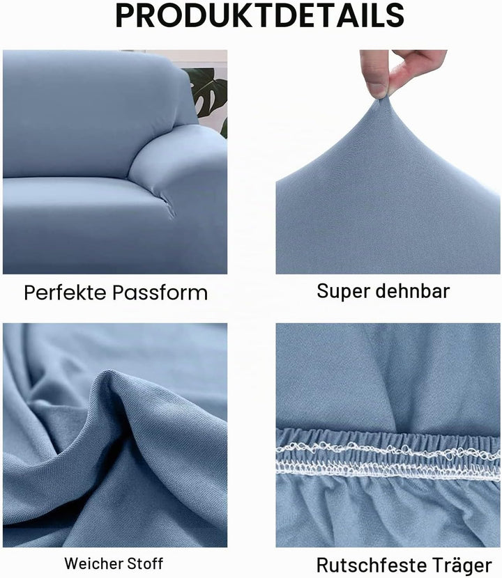 Jaotto Sofabezug 1 Sitzer Elastischer Stretch Spandex Sofa Überwürfe Sofahusse Antirutsch Waschbar S