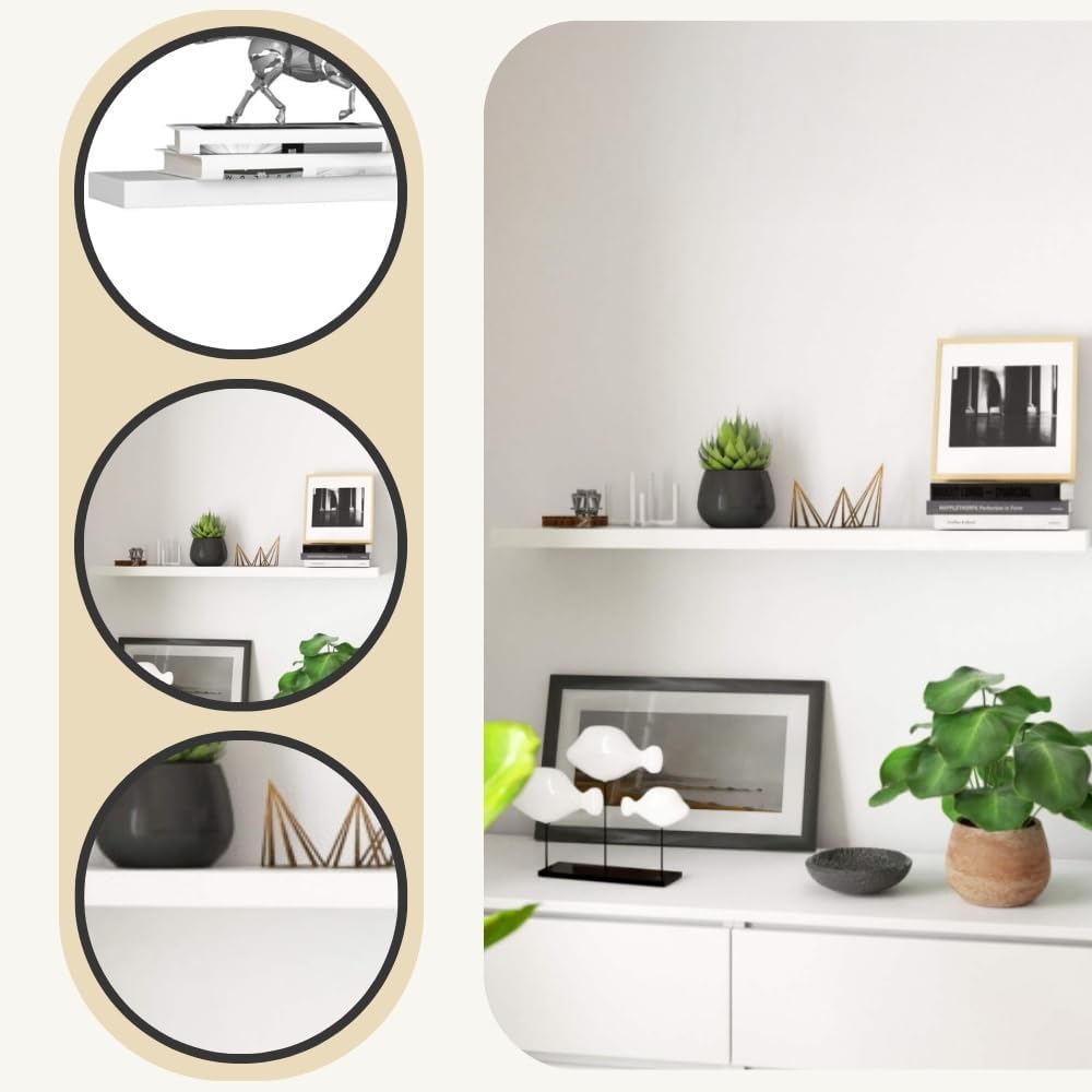 AKORD Wandregal PS-5 100 cm | Bücherregal Spielzeug Blumen Dekorationen | für Wohnzimmer Schlafzimme