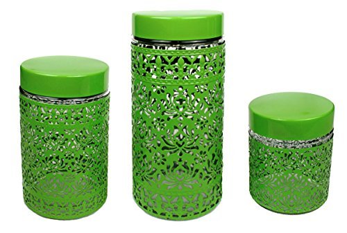 3 er Vorratsdosenset Vorratsdose Vorratsbehälter Frischhaltedose Aufbewahrung Kaffeedose Glas (grün)