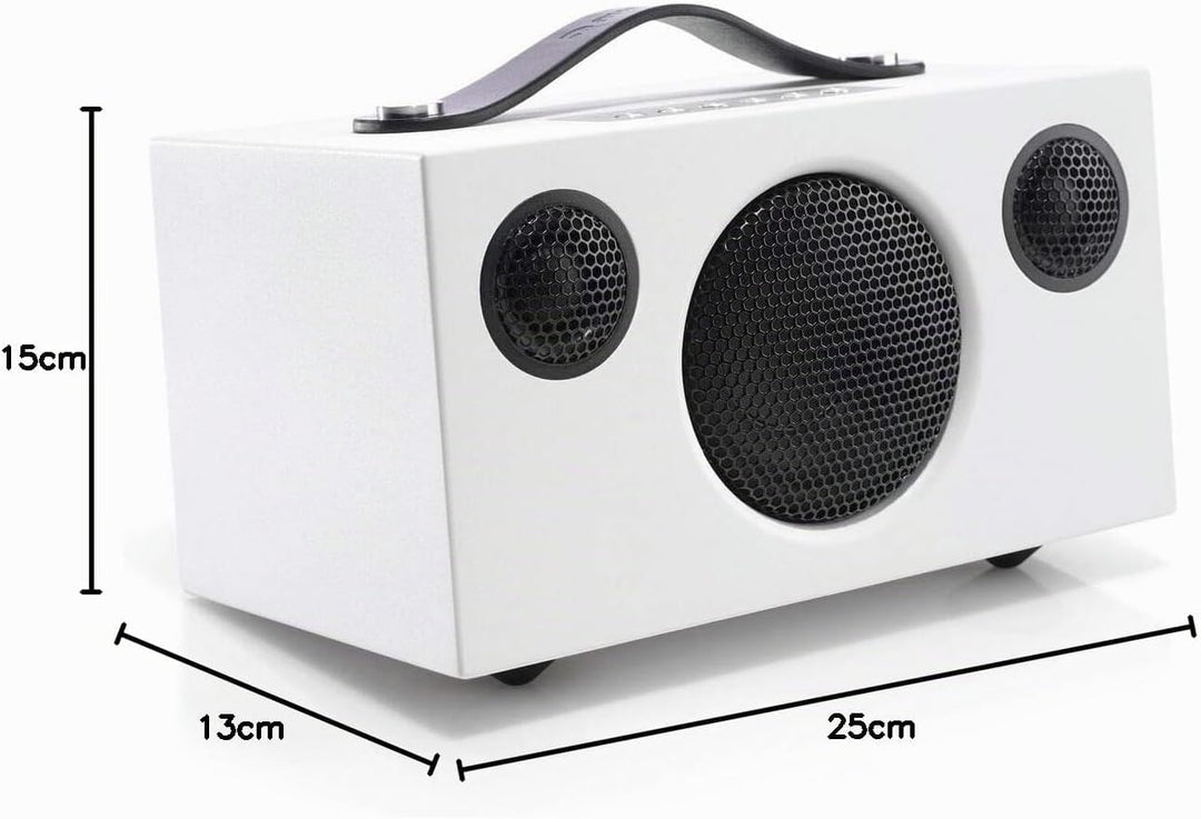 Audio Pro Addon T3+ White - Tragbarer Lautsprecher mit Bassreflexbox, Bluetooth &amp; WiFi - Kabelloser