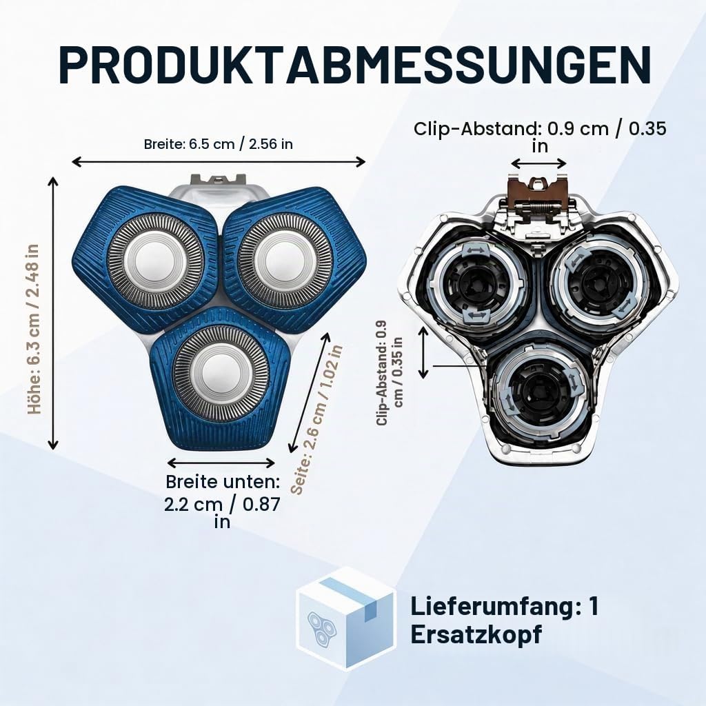 Ersatzscherkopf SH71/SH91 kompatibel mit Philips Rasierer Serie 5000 &amp; 7000