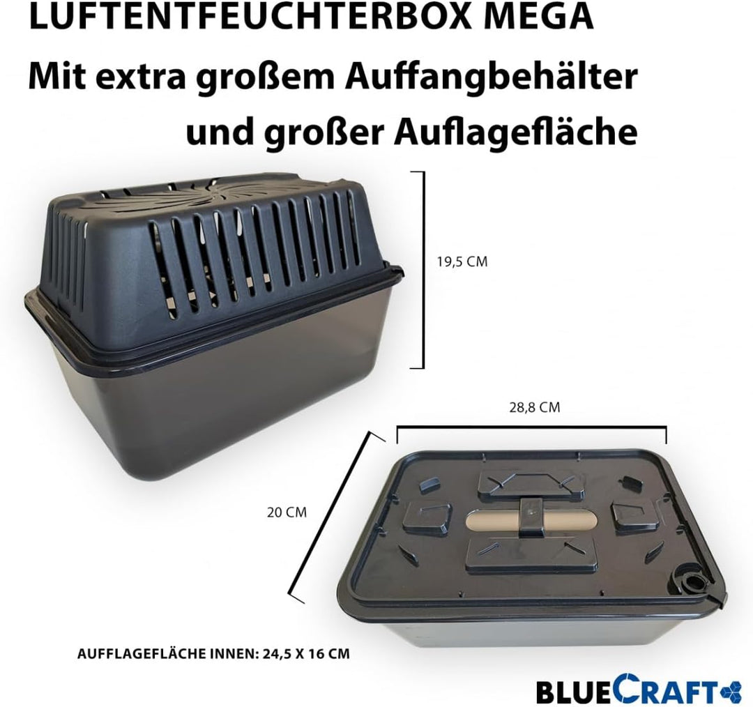 Bluecraft - Raumentfeuchter Box Feuchtigkeitskiller inkl. 3x 1kg Luft-Entfeuchter Granulat im Vliesb