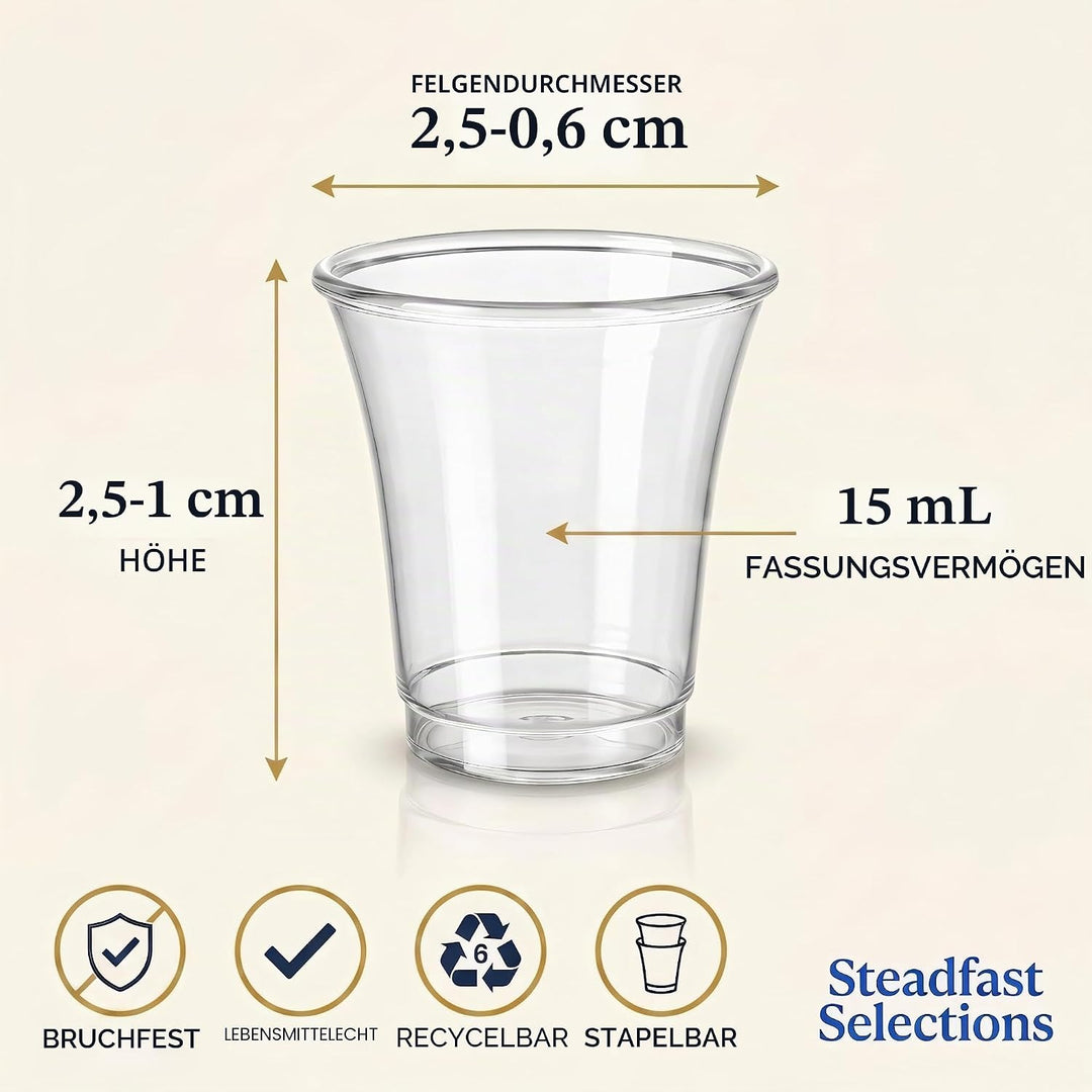 Steadfast Selections - Bulk Premium 2000 Plastikbecher Kommunionbecher Einwegbecher Kommunionbecher