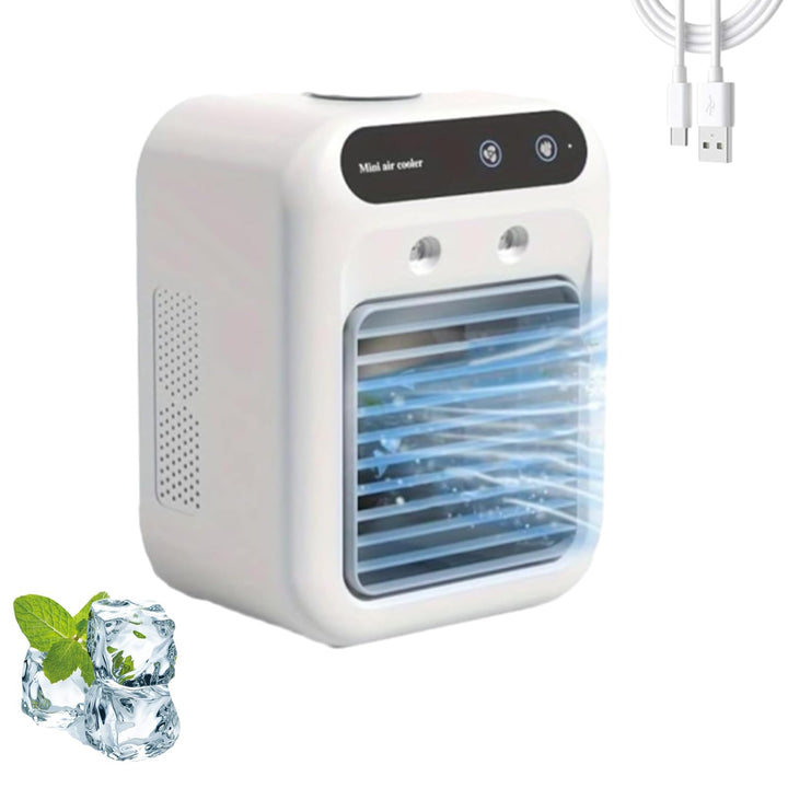 Mobile Klimaanlage, Tragbare Luftkühlgerät, Mini Klimaanlage Akku Portable, 2 Lüftungsstufen &amp; 2 Spr