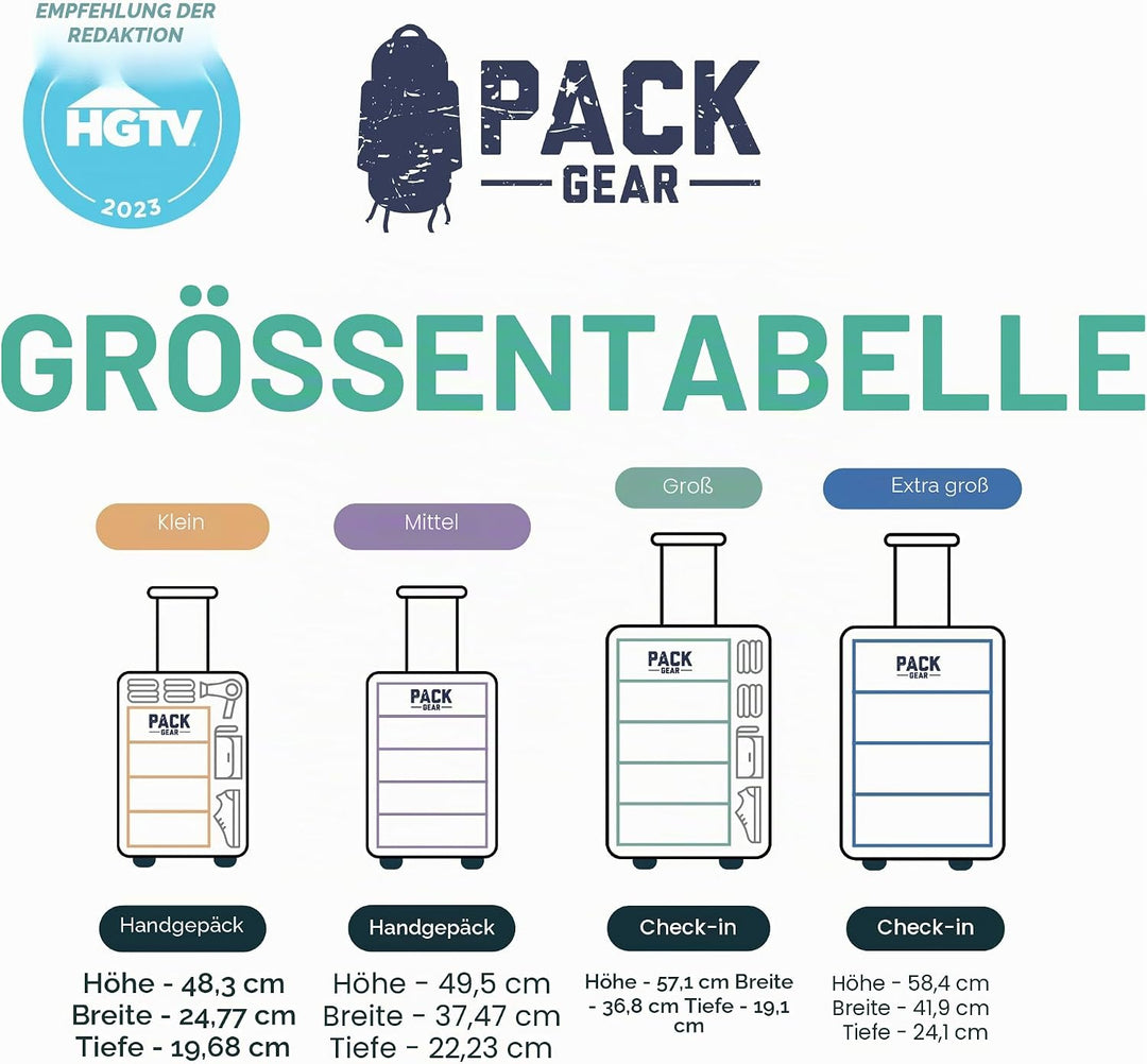 Pack Gear Koffer-Organizer zum Aufhängen, Reiseutensilien, Faltbare Packwürfel, gross oder Handgepäc