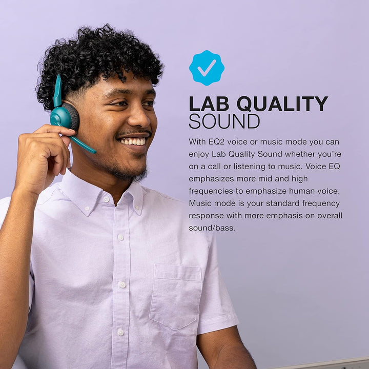 JLab Go Work Pop Wireless Headset mit Mikrofon, 50+ Std. Akku, Bluetooth On Ear PC Headset, kabellos