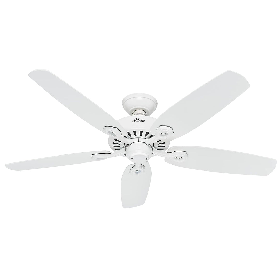 HUNTER FAN Deckenventilator Builder Elite 132 cm für den Innenbereich, mit Zugschalter, Schneeweiss,