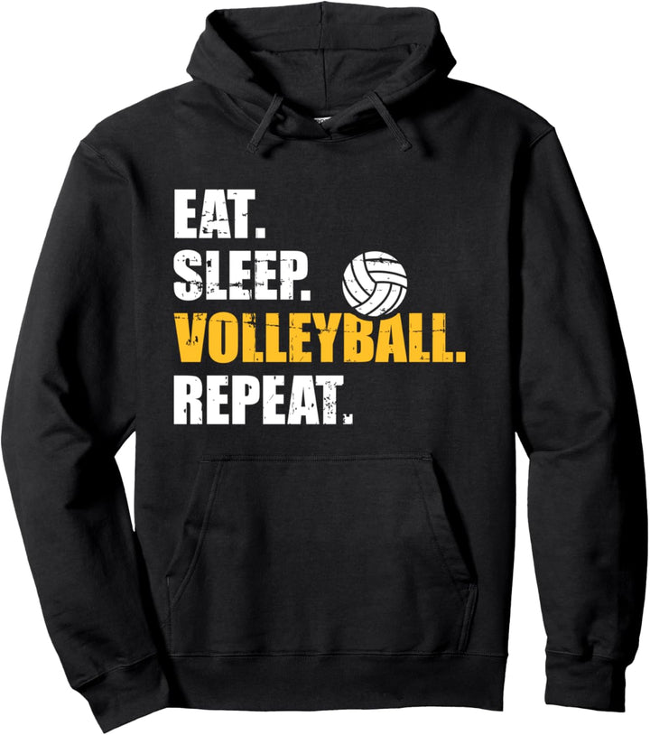 Eat sleep volleyball repeat Pullover Hoodie