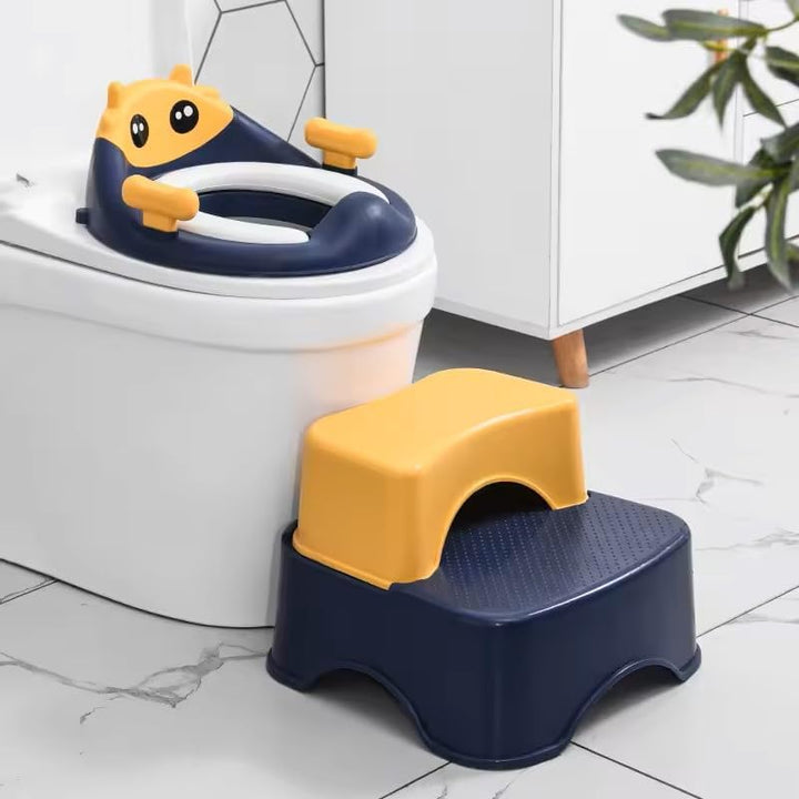 Valtom - Toilettensitz Kinder mit Stepper - inkl. Sitzkissen und Tierdesign